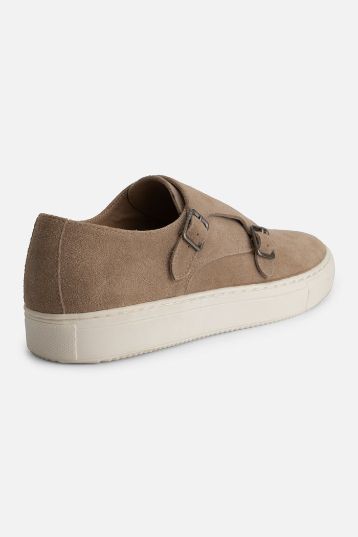 Sneaker dubbele gesp zand