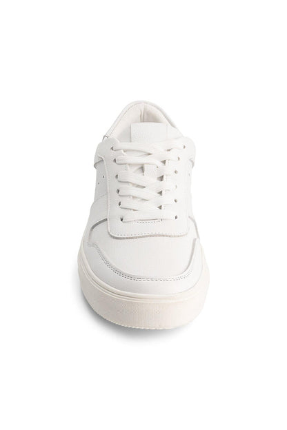 Sneaker leder wit, witte leren sneakers met ademend leer en comfortabele pasvorm.