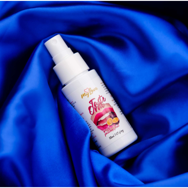 Spray MYLOVE Taste Oral Spray Passion Fruit, pentru sex oral, textură non-lipicioasă, aromă de fructul pasiunii, 50 ml