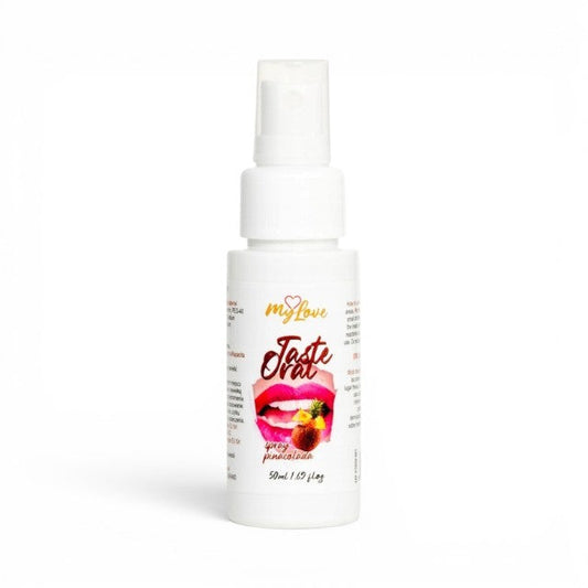 Spray MYLOVE Taste Oral Spray Pinacolada, pentru sex oral, textură non-lipicioasă, aromă de cocktail Piña Colada, 50 ml