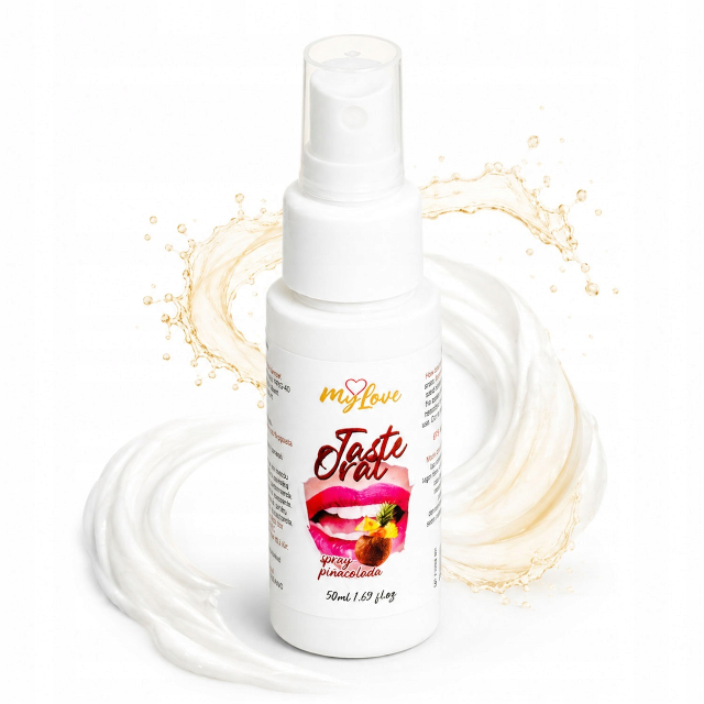 Spray MYLOVE Taste Oral Spray Pinacolada, pentru sex oral, textură non-lipicioasă, aromă de cocktail Piña Colada, 50 ml