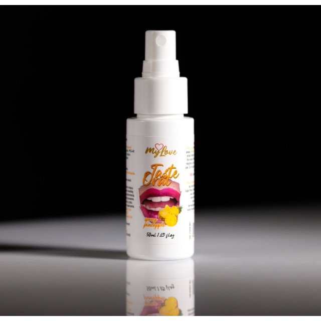 Spray MYLOVE Taste Oral Spray Pineapple, pentru sex oral, textură non-lipicioasă, aromă de ananas, 50 ml