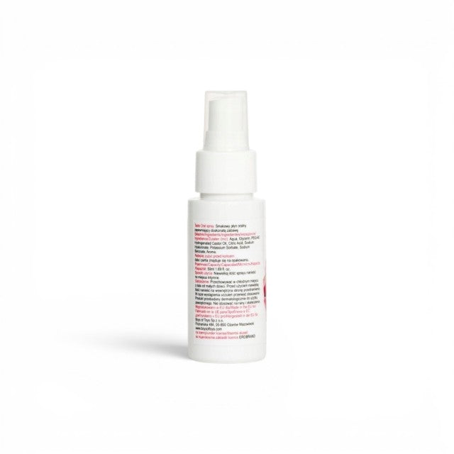 Spray MYLOVE Taste Oral Spray Strawberry, pentru sex oral, textură non-lipicioasă, aromă de căpșuni, 50 ml