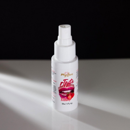 Spray MYLOVE Taste Oral Spray Strawberry, pentru sex oral, textură non-lipicioasă, aromă de căpșuni, 50 ml