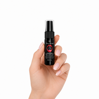 Spray pentru sex oral adânc INTT Deep Throat - More Pleasure, cu aromă de căpșuni, 12 ml
