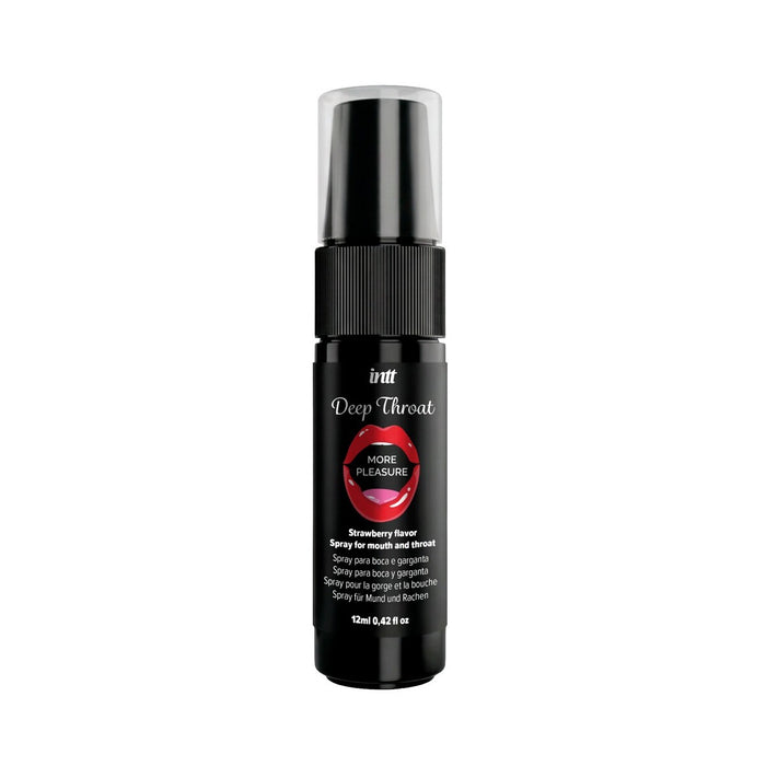 Spray pentru sex oral adânc INTT Deep Throat - More Pleasure, cu aromă de căpșuni, 12 ml