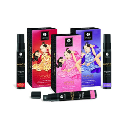 Spray pentru sex oral SHUNGA Waves Of Pleasure Watermelon, crește producția de salivă, aromă pepene roșu, 20 ml