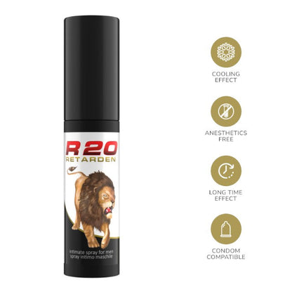 Spray R20, pentru întârzierea ejaculării și performanțe sexuale îmbunătățite, cu efect de răcire, 20 ml
