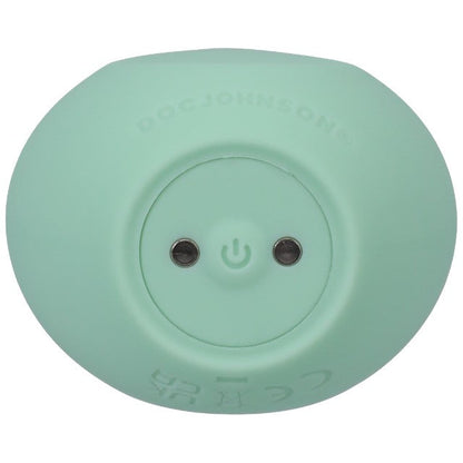 Stimulator clitoris DOC JOHNSON Ritual Chi, din silicon moale, 10 funcții de vibrație, rezistent la apă, verde turcoaz