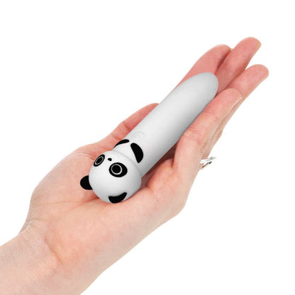 Stimulator clitoris INTENSE Poh Panda Vibrating Bullet, în formă de ursuleț panda, 8 funcții de vibrație, alb cu negru