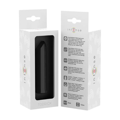 Stimulator clitoris INTENSE Todrick, 10 funcții de vibrație, rezistent la apă, lungime 10.2 cm, negru