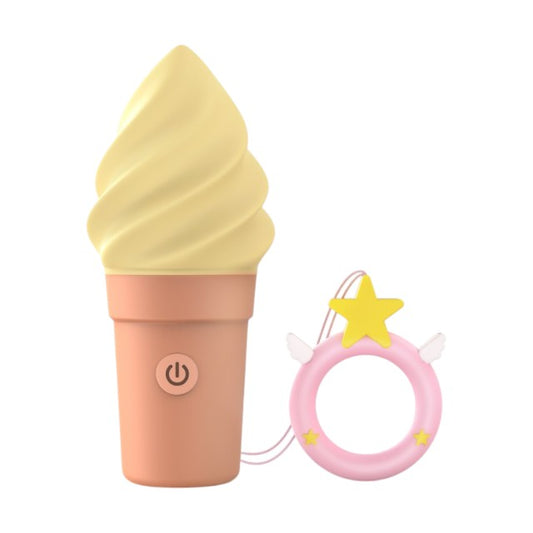 Stimulator clitoris LOVE TO LOVE Cand’Ice Vanilla Pop, în formă de înghețată, 10 funcții de vibrație, culoare crem