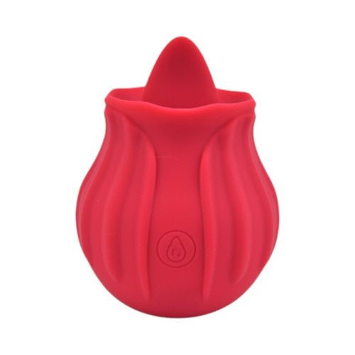 Stimulator clitoris LOVING JOY Rose, cu funcție de simulare sex oral, 10 funcții de vibrație, în formă de trandafir, roșu