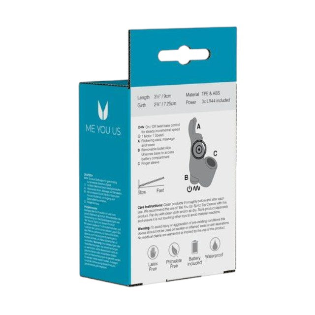 Stimulator clitoris ME YOU US Mini Bunny, în formă de iepuraș, purtare pe deget, vibrații multiple, 9 cm, culoare roz