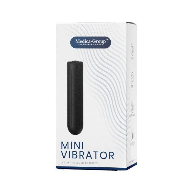 Stimulator clitoris MEDICA-GROUP Mini Vibrator, din silicon, cu vibrații silențioase, rezistent la apă, negru