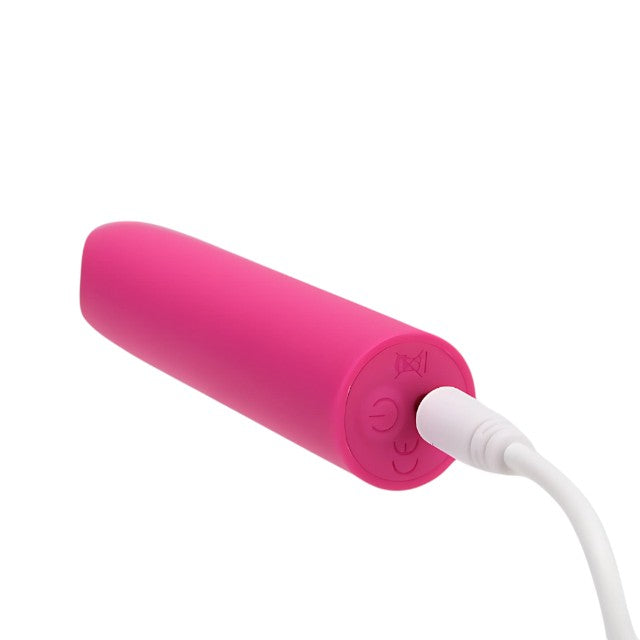 Stimulator clitoris MINA Whisper, design în formă de ruj, 10 funcții de vibrație, 9.25 cm, roz