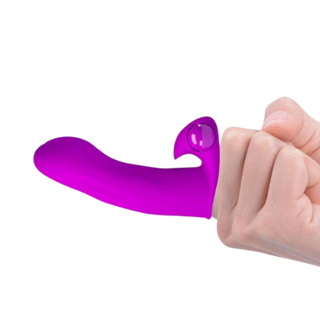 Stimulator clitoris PRETTY LOVE Maxwell, din silicon moale, cu husă pentru deget și vibrator bullet detașabil, mov