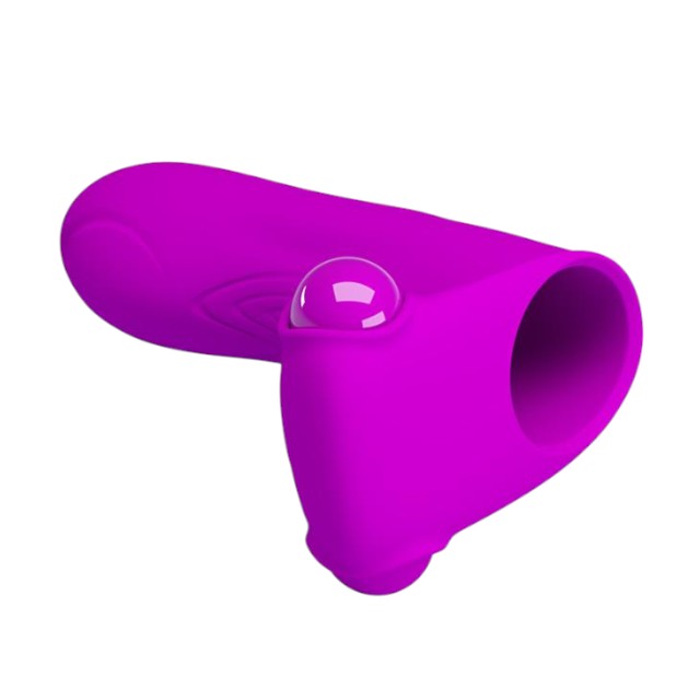 Stimulator clitoris PRETTY LOVE Maxwell, din silicon moale, cu husă pentru deget și vibrator bullet detașabil, mov