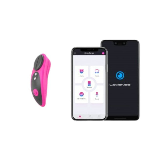 Stimulator LOVENSE - FERRI, control prin aplicatie, pentru stimularea clitorisului, 11.5 cm, culoarea roz cu negru