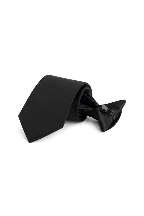 Stropdas clip on zwart - zwarte clip-on stropdas met kreukbestendige sluiting.