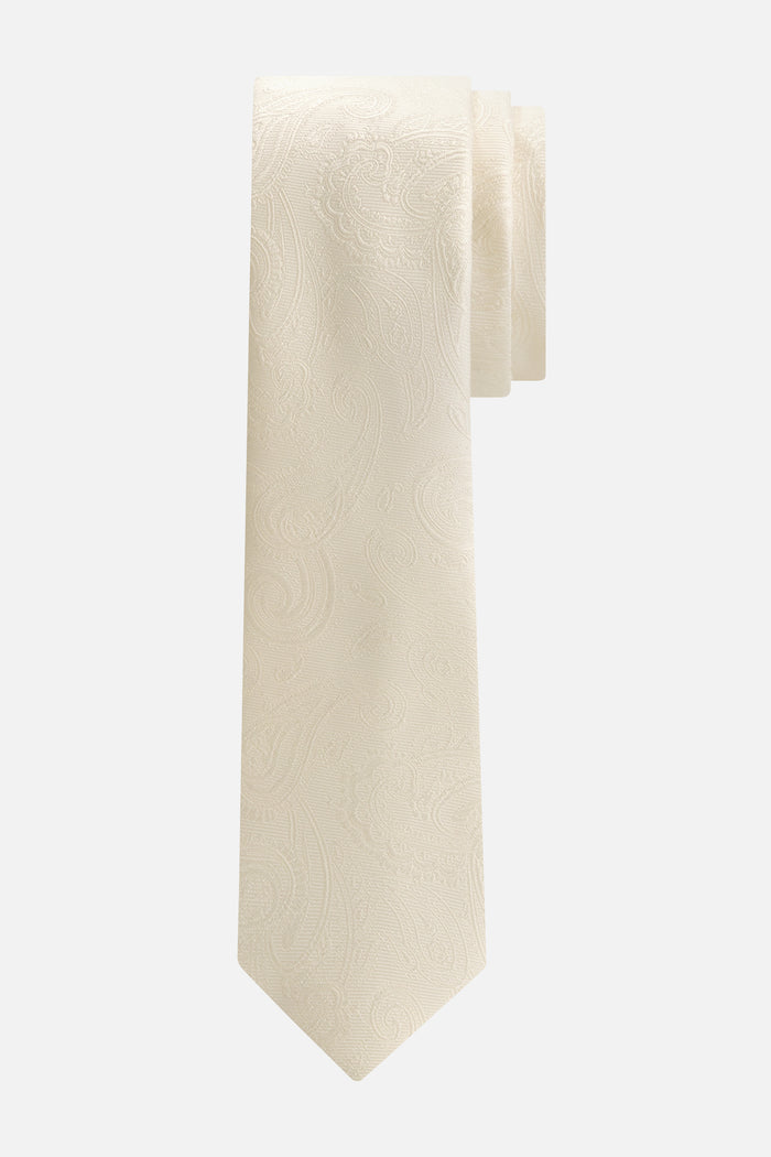 Stropdas met pochet paisley ecru