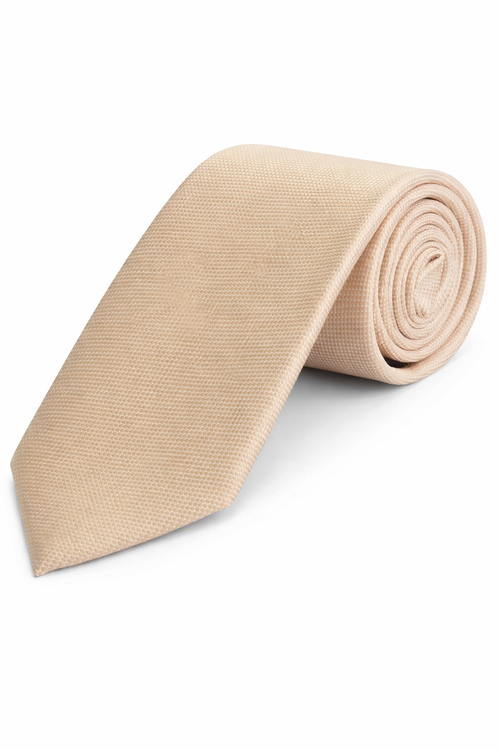 Stropdas PE beige - beige stropdas met kreukbestendige, onderhoudsvriendelijke stof.