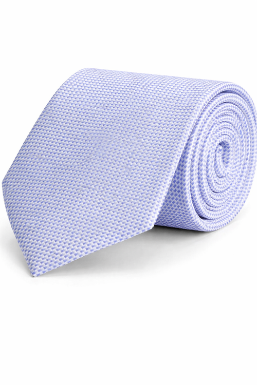 Stropdas zijde Blauw, elegante zijden stropdas met subtiel patroon voor een verfijnde uitstraling.