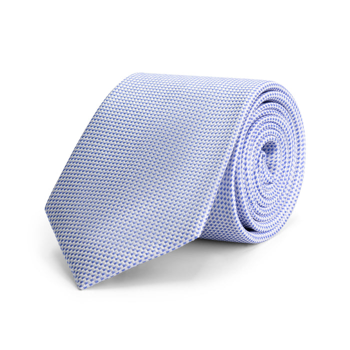 Stropdas zijde Blauw met subtiel patroon voor een verfijnde uitstraling, perfect voor zakelijke en feestelijke gelegenheden.