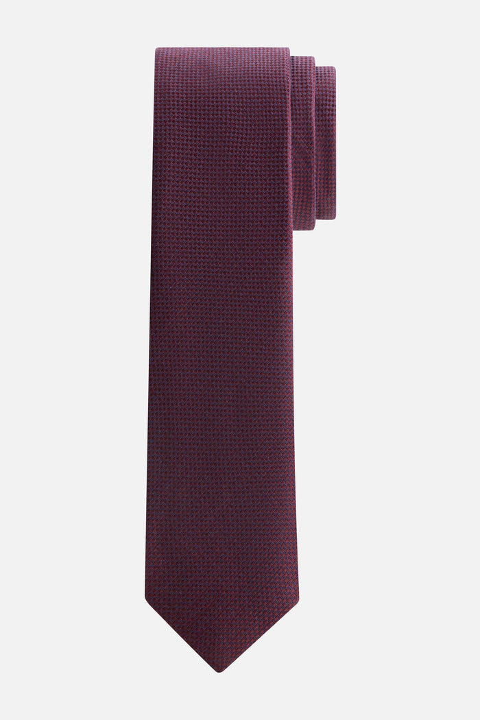 Stropdas zijde bordeaux gewoven motief