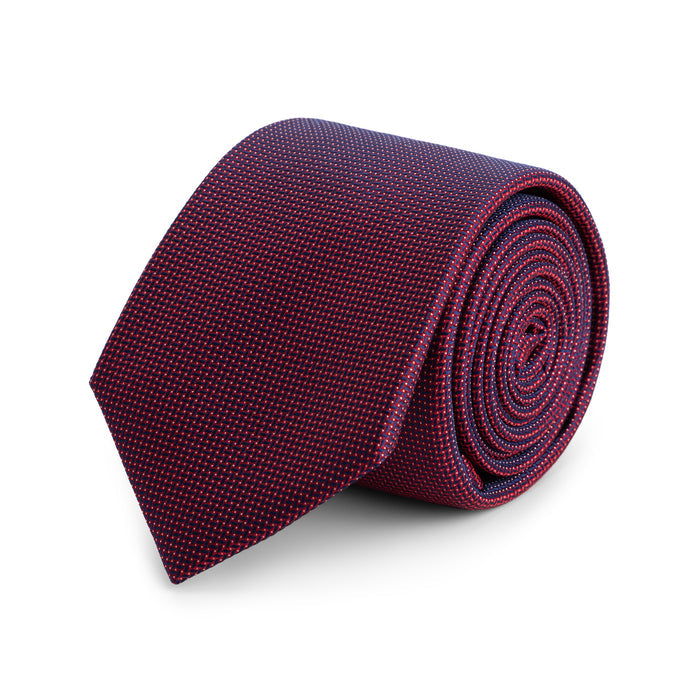Stropdas zijde dot rood, stijlvolle zakelijke stropdas met rood stipjespatroon, perfect voor elke gelegenheid.