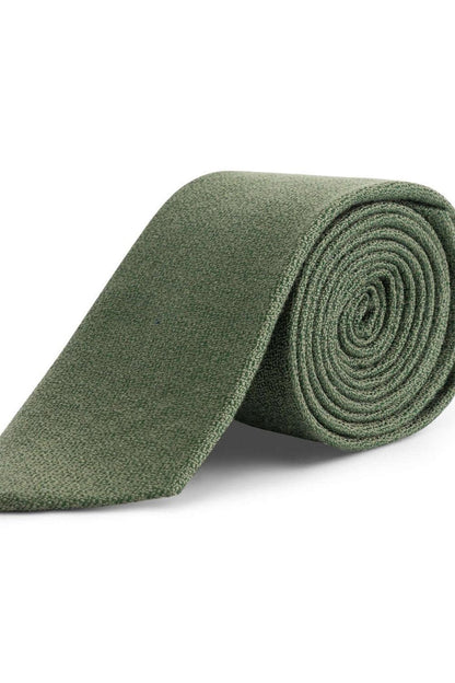 Groene stropdas met glans en veelzijdige textuur, Stropdas zijde mix.