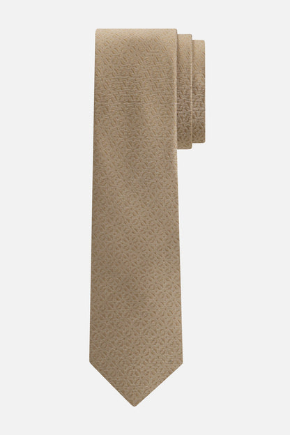 Stropdas zijde motief beige