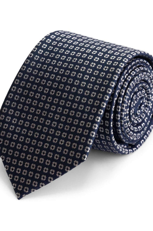 Stropdas zijde navy met vierkant