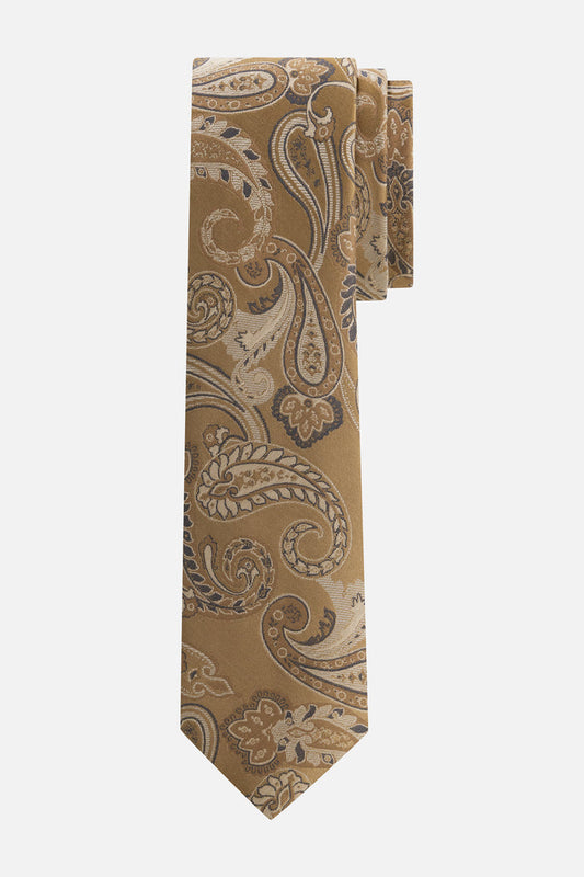 Stropdas zijde paisley beige