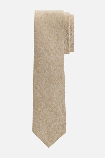 Stropdas zijde paisley beige
