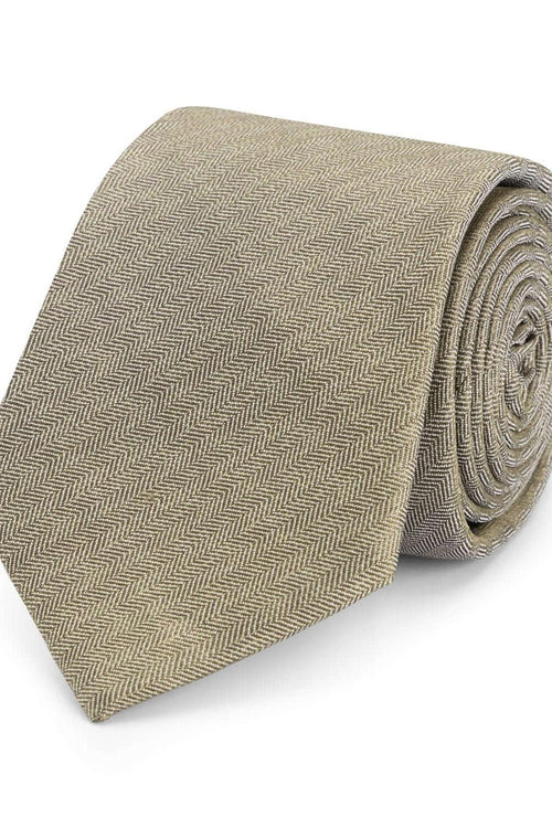 Stropdas zijde patronen olijfgroen, 100% zijde met subtiel printpatroon, elegante en stijlvolle toevoeging.