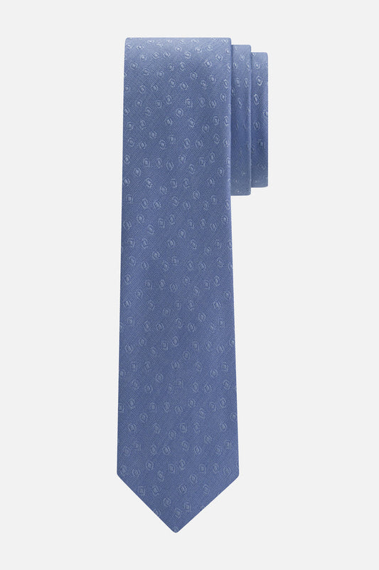 Stropdas zijde rondjes blauw