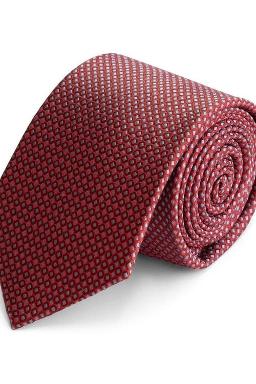Stropdas zijde rood met ruit