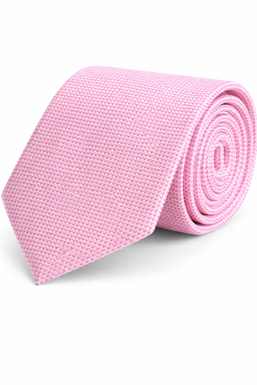 Stropdas zijde Roze - roze zijden stropdas met ademend comfort en subtiele glans.