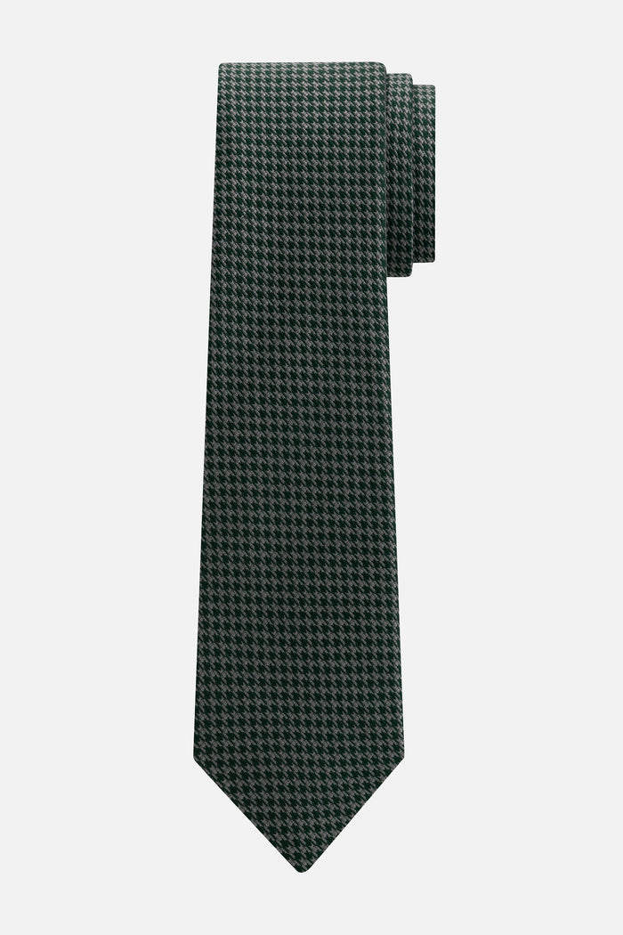 Stropdas zijde ruit paars met een elegant ruitpatroon in groen en zwart.