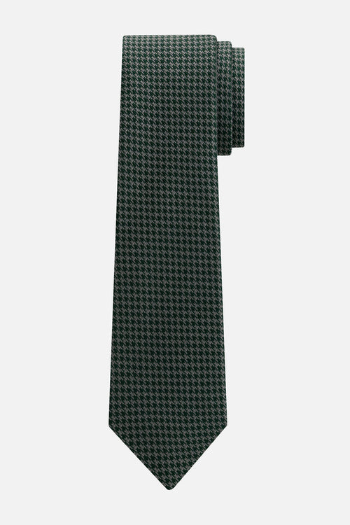 Stropdas zijde ruit paars met een elegant ruitpatroon in groen en zwart.