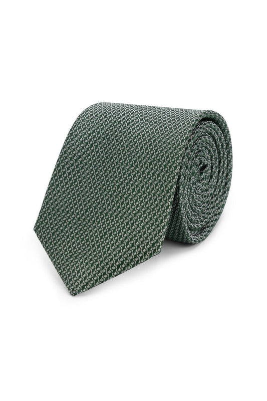 Stropdas zijde strepen groen, elegante groene stropdas met klassieke punt, perfect voor formele gelegenheden.