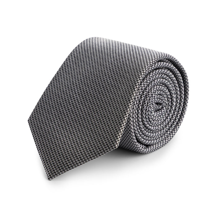 Stropdas zijde structuur grijs, een elegante grijze zijden stropdas met subtiele structuur.