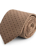 Stropdas zijde wieber bruin, elegante zijden stropdas met subtiele glans voor zakelijke outfits.