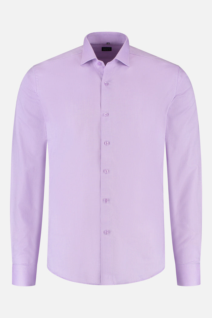 Structure lila shirt in light purple color with long sleeves and button-up front.