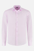 Structure pink long-sleeve shirt displayed on a white background.