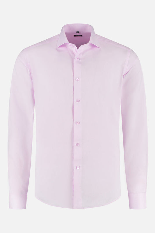 Structure pink long-sleeve shirt displayed on a white background.