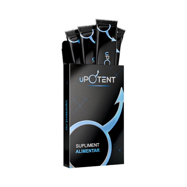 Supliment alimentar cu miere uPOTENT, ajută la susținerea potenței și erecției, cu Tribulus Terrestris, 5 plicuri x 10 g