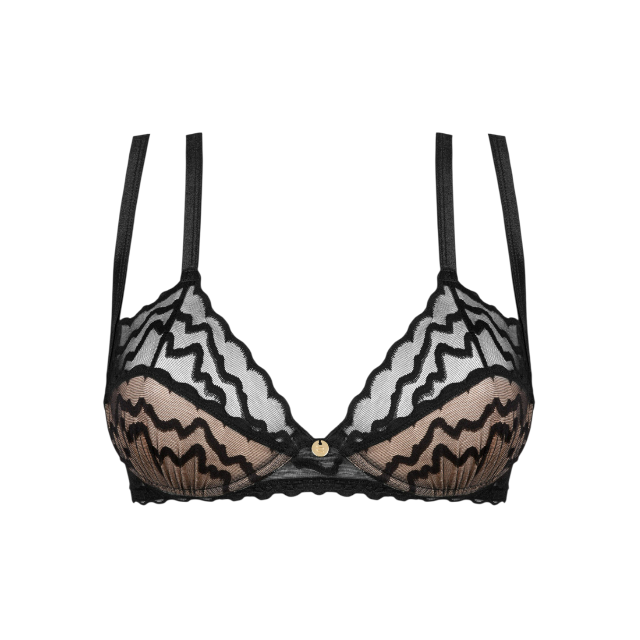 Sutien sexy OBSESSIVE Arienna, din dantela, cupe întărite pentru suport, bretele reglabile, culoare negru, mărime M/L