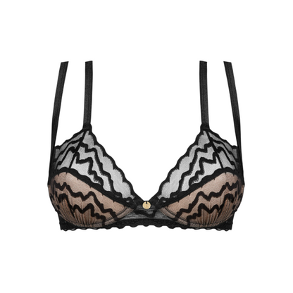 Sutien sexy OBSESSIVE Arienna, din dantela, cupe întărite pentru suport, bretele reglabile, culoare negru, mărime M/L